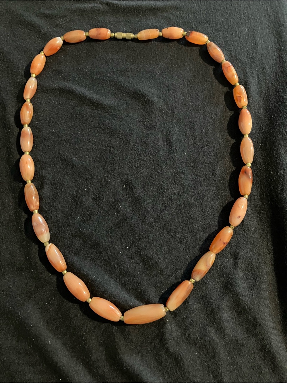 Women's Carnelian Agate Necklace with Gold Accent Spacers